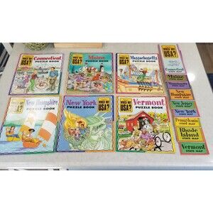 Highlights Which Way USA state puzzle books new unused with state maps lot